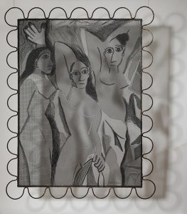 Homage to Picasso's Les Demoiselles d'Avignon created as aluminum screen tapestry
